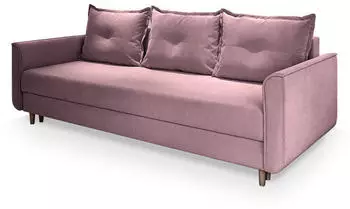 Masseno NAPOL Schlafsofa mit Bettkasten Plüsch Rosa 220x93x87cm (NAPOL KRONOS 27)