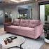 Masseno NAPOL Schlafsofa mit Bettkasten Plüsch Rosa 220x93x87cm (NAPOL KRONOS 27)