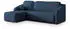 Masseno Marello Ecksofa L-Form mit Schlaffunktion & Bettkasten, Blau (MARELLO NEVE 77)