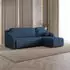 Masseno Marello Ecksofa L-Form mit Schlaffunktion & Bettkasten, Blau (MARELLO NEVE 77)