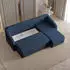Masseno Marello Ecksofa L-Form mit Schlaffunktion & Bettkasten, Blau (MARELLO NEVE 77)