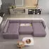 Masseno VELAMI L-S Ecksofa U-Form mit Schlaffunktion & Bettkasten, Kordstoff, Lila (VELAMI L-S POSO 130)