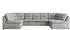 MKS Meble Comodo U Wohnlandschaft U-Form mit Schlaffunktion, Hellgrau, 340x93x206cm