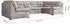 MKS Meble Comodo U Wohnlandschaft U-Form mit Schlaffunktion, Hellgrau, 340x93x206cm