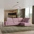 Masseno LERMA R-S Ecksofa L-Form Velours Lila mit Schlaffunktion & Bettkasten (LERMA R-S MONOLITH 62)