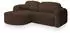 Masseno Amilia L-S Ecksofa L-Form Boucle-Stoff Braun mit Schlaffunktion (AMILIA L-S QUELLE 25)