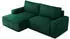MKS Meble Belluno Ecksofa L-Form mit Schlaffunktion und Bettkasten, Velvet Dunkelgrün (Belluno)