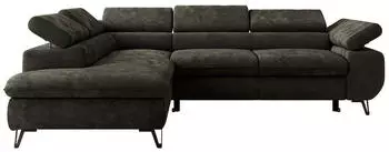 MKS Meble Pablo L Ecksofa Chenille Dunkelgrau Schlaffunktion Bettkasten (PABLO L)