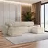 Masseno PESANO T Wohnlandschaft U-Form Kordstoff Creme Schlaffunktion (PESANO T TILIA 03)