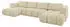 ALTDECOR Cloud-U Ecksofa U-Form mit Schlaffunktion und Bettkasten, Velours, Beige, 405x185x90cm (CLOUD-U)