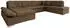 Mirjan24 Bergen Ecksofa U-Form mit Schlaffunktion und Bettkasten, 345x76x205cm