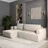 Masseno SENTI P L-S Ecksofa L-Form mit Schlaffunktion & Bettkasten, Kordstoff, Creme (SENTI P L-S POSO 100)