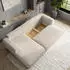 Masseno SENTI P L-S Ecksofa L-Form mit Schlaffunktion & Bettkasten, Kordstoff, Creme (SENTI P L-S POSO 100)