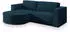 Masseno Sorela M L-S Ecksofa L-Form mit Schlaffunktion & Bettkasten, Blau (Velours) (SORELA M L-S MONOLITH 77)