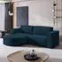 Masseno Sorela M L-S Ecksofa L-Form mit Schlaffunktion & Bettkasten, Blau (Velours) (SORELA M L-S MONOLITH 77)