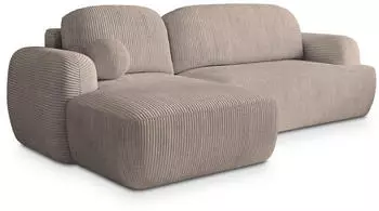 Masseno Modenza P L-S Ecksofa L-Form mit Schlaffunktion & Bettkasten, Beige (MODENZA P L-S POSO 02)