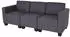 MCW Moncalieri-3 Modulares 3-Sitzer Sofa Kunstleder, dunkelgrau (Moncalieri-3)