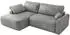 MKS Meble Cubo Ecksofa L-Form mit Schlaffunktion und Bettkasten, Hellgrau Velvet, 273x187cm