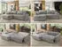 MKS Meble Cubo Ecksofa L-Form mit Schlaffunktion und Bettkasten, Hellgrau Velvet, 273x187cm