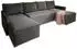 Masseno TRES Wohnlandschaft U-Form Schlaffunktion Kordstoff Graphit (TRES POSO 34)