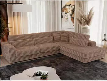 MKS Meble Savona L Ecksofa L-Form Cord Braun, 316x249cm, rechts