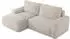 MKS Meble Belluno Ecksofa L-Form mit Schlaffunktion und Bettkasten, Cord, Creme