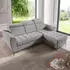 Beautysofa Aurora I Ecksofa mit Schlaffunktion, Bettkasten, Ottomane, Hellgrau (Vena 17)