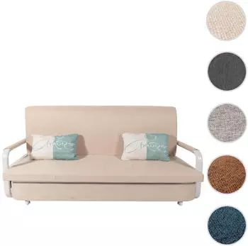 Heute Wohnen HWC-M83 Schlafsofa mit Bettkasten 190x185cm Stoff beige (105530)