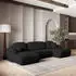 Masseno Savona N Wohnlandschaft U-Form Schlaffunktion Bettkasten Schwarz Bouclé (SAVONA N NOW OR NEVER 100)