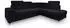 Masseno Alvoro R-S Ecksofa L-Form Bouclé-Stoff Schwarz mit Schlaffunktion & Bettkasten (ALVORO R-S QUELLE 100)