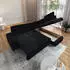 Masseno Alvoro R-S Ecksofa L-Form Bouclé-Stoff Schwarz mit Schlaffunktion & Bettkasten (ALVORO R-S QUELLE 100)