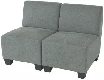 MCW Moncalieri 2-Sitzer Modulsofa Stoff, ohne Armlehnen, grau (Moncalieri-2-S-o)