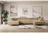 ALTDECOR GUSA-U Wohnlandschaft U-Form mit Schlaffunktion und Bettkasten, Beige, 342x202x107cm