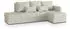 Masseno LUMARI R-S Ecksofa L-Form mit Schlaffunktion & Bettkasten, Plüsch, Creme, 262x143cm (LUMARI R-S NEVE 02)