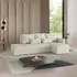 Masseno LUMARI R-S Ecksofa L-Form mit Schlaffunktion & Bettkasten, Plüsch, Creme, 262x143cm (LUMARI R-S NEVE 02)