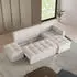 Masseno LUMARI R-S Ecksofa L-Form mit Schlaffunktion & Bettkasten, Plüsch, Creme, 262x143cm (LUMARI R-S NEVE 02)