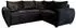 Masseno Madison L R-S Ecksofa Schlaffunktion Bettkasten Schwarz (MADISON L R-S KRONOS 07)