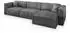 Masseno TOLMO P Ecksofa L-Form Schlaffunktion Kordstoff Grau (TOLMO P POSO 60)