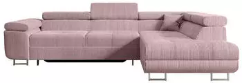 ALTDECOR GUSA-L Ecksofa mit Schlaffunktion und Bettkasten, L-Form, Rosa Cord, 272x202cm