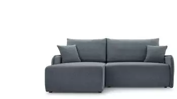 Selsey Netarro Ecksofa Chenille dunkelgrau mit Schlaffunktion & Bettkasten, links (Netarro)