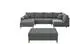 S-Style Möbel Wohnlandschaft Lars mit Hocker Bouclé-Stoff grau U-Form 310cm