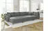 S-Style Möbel Wohnlandschaft Lars mit Hocker Bouclé-Stoff grau U-Form 310cm