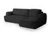 Masseno Senti N R-S Ecksofa L-Form mit Schlaffunktion & Bettkasten, Bouclé, Schwarz, 246x148cm (SENTI N R-S NOW OR NEVER 100)