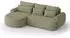 Beautysofa Olivio Ecksofa L-Form mit Schlaffunktion, Bouclé, Grün, Ottomane links (Olivio)