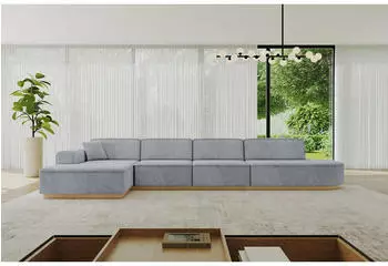 ALTDECOR IREA-L3-v2 Ecksofa L-Form 5-Sitzer Velvet Grau 412x165cm (IREA-L3-v2)