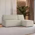 Masseno BRISO P Ecksofa L-Form mit Schlaffunktion & Bettkasten, Cord, Creme, 200x140cm (BRISO P POSO 100)
