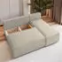Masseno BRISO P Ecksofa L-Form mit Schlaffunktion & Bettkasten, Cord, Creme, 200x140cm (BRISO P POSO 100)