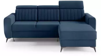 Beautysofa Connor I Ecksofa mit Schlaffunktion, L-Form, Marineblau, 238x176cm (Noel 16)