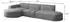 Fun Möbel Ecksofa Designersofa PALMA Stoff Ascot 296 cm Ottomane Links Taupe