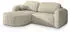 Masseno Amilia P L-Form Ecksofa mit Schlaffunktion & Bettkasten, Cord, Creme (AMILIA P L-S POSO 100)